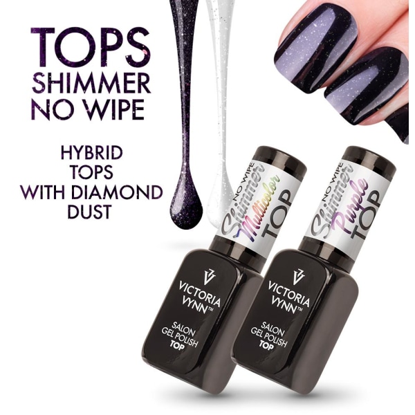Top coat - Shimmer Purple No Wipe - 8 ml - Victoria Vynn Purple