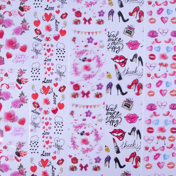 Nagelfolie / folie - Set 10 färger - 100 cm / st multifärg