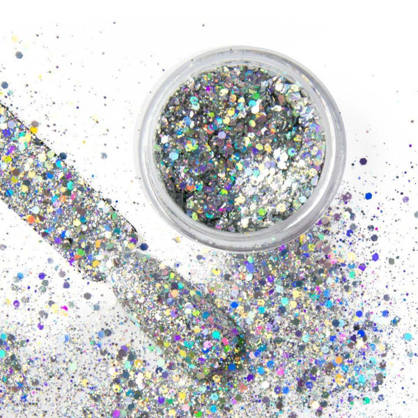 Nail Glitter - Wink Effect - Hexagon - 38 Silver