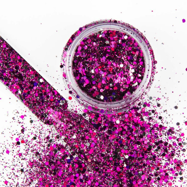 Nail Glitter - Wink Effect - Hexagon - 19 Purple