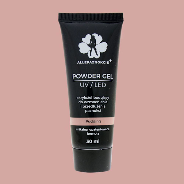 Akrylgel - Powder gel - Pudding 30 ml - Allepaznokcie Mörkrosa