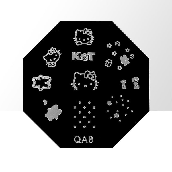 Stempelplade - Negledekorationer - QA8 - Rund Metal look