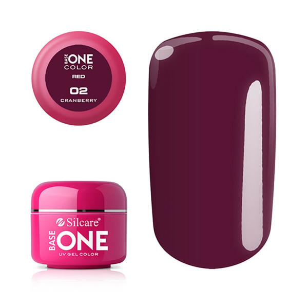 Base one - RED - Color - UV Gel - Candy Cherry - 02 - 5 gram Plommon
