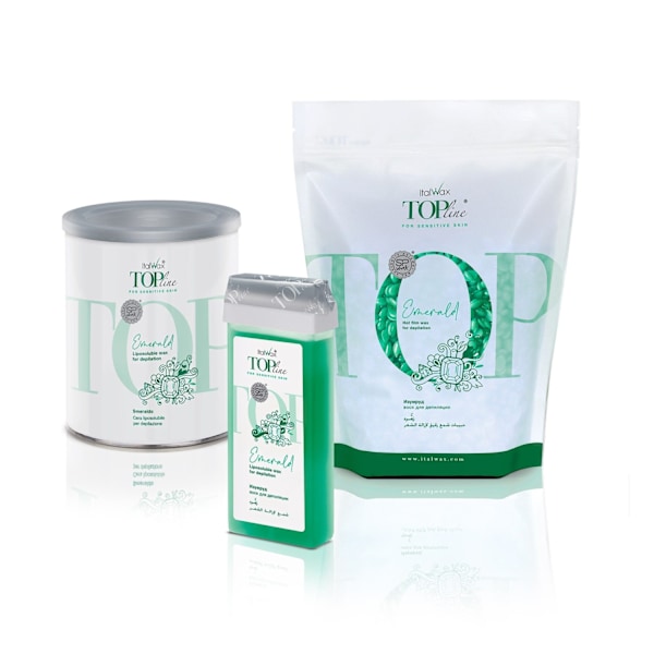 100g Emerald - Roll on vax - Top Line - Italwax Grön