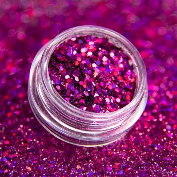 Nail Glitter - Wink Effect - Hexagon - 18 Purple