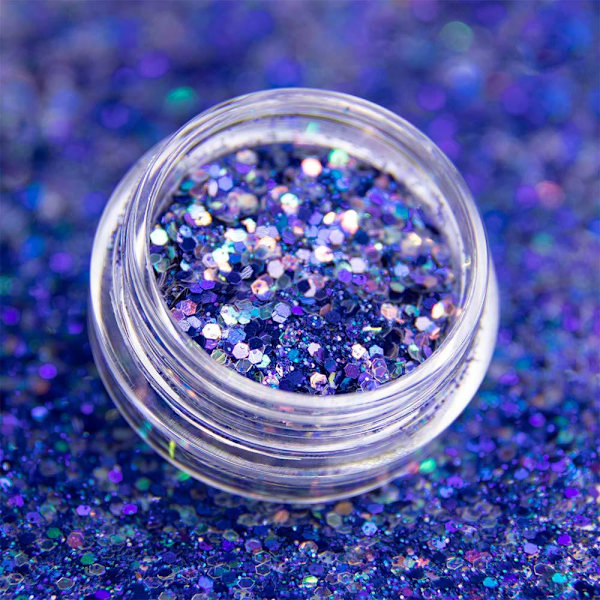 Nagelglitter - Wink Effect - Hexagon - 07 Blå