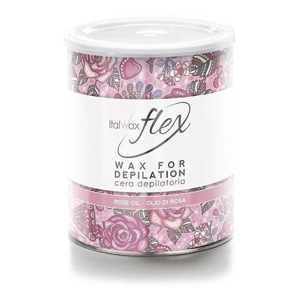 6x800g Flex - Rose oil - Varmt Vax Burk - Italwax Beige