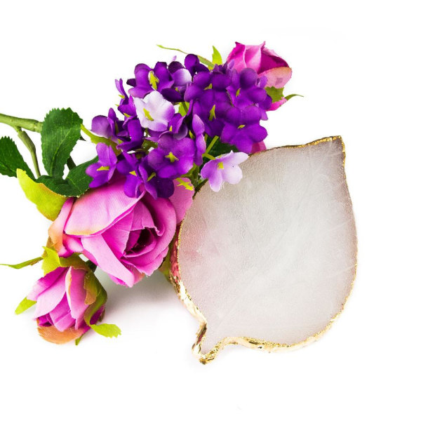 Penselställ / blandningsyta / display - Löv - Vit Vit