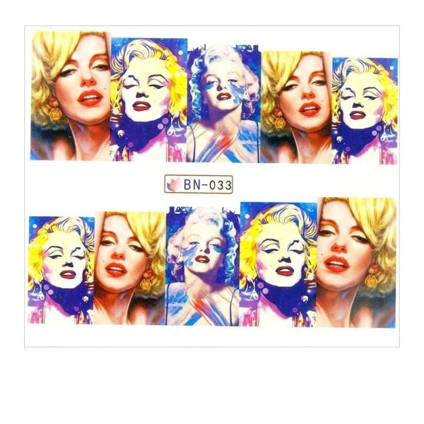 Vattendekaler - Marilyn Monroe - BN-033 - För naglar multifärg