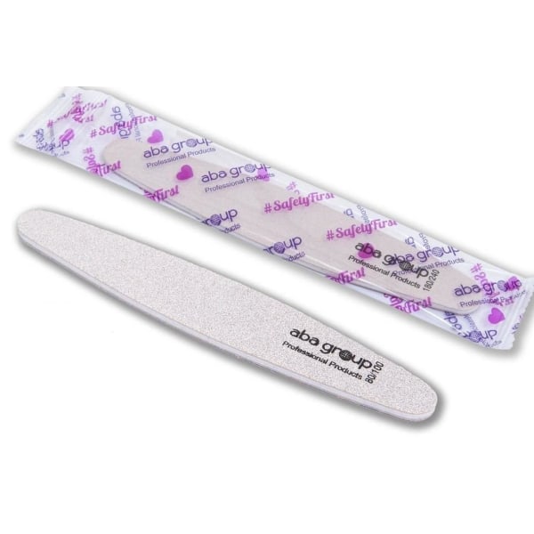 5-pack ABA Group - Nagelfil -  80/100 - Oval - Zebra Grey