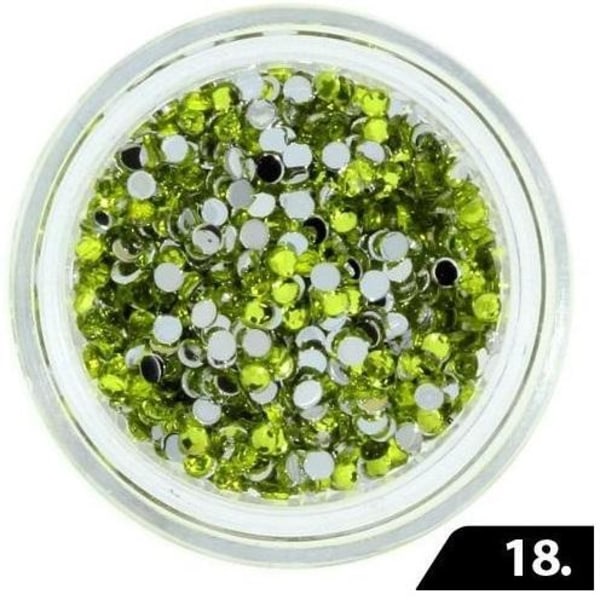 Zirkon stenar (Glas) - 1,5 mm - 200 st - 18 Ljusgrön