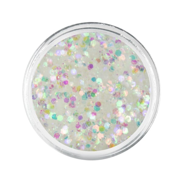 Nail Glitter - Wink Effect - Hexagon - 10 White