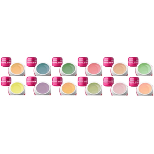 Base One - Sæt med 12 forskellige farver - Pastel - 5g - Silcare Multicolor