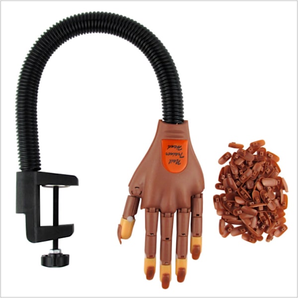 Nail Training Hand / Önvningshand för nagelteknolog Brown