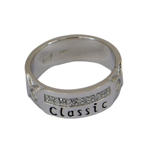 Classic - Exklusiv ring i silver med Cubic Zirconia stenar one size