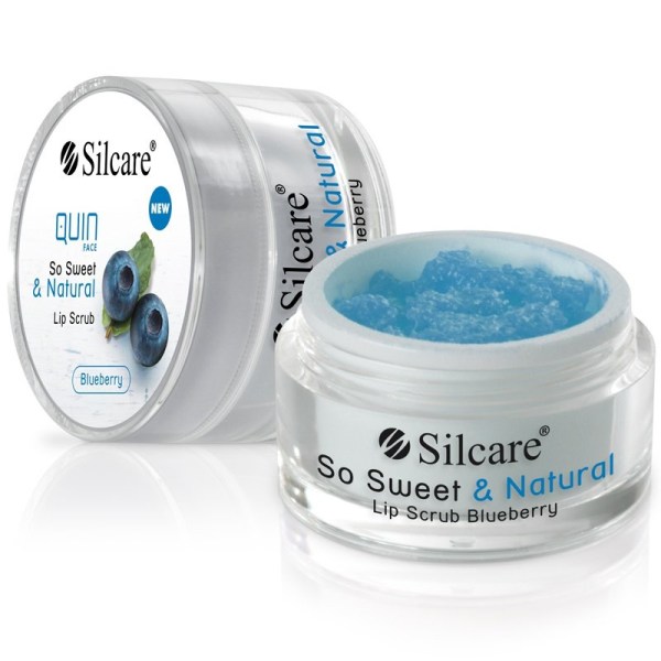 Läpp skrubb - Silcare - QUIN - So Sweet & Natural Blueberry 15g Ljusblå