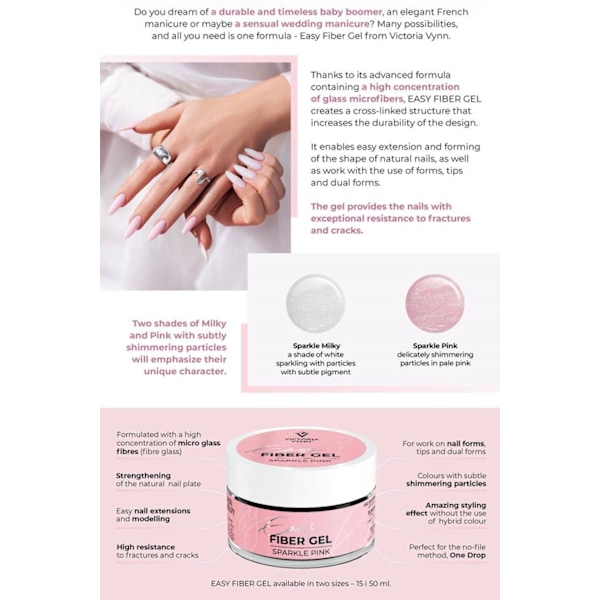 Victoria Vynn - Easy Fiber Gel 15 ml - Sparkle Pink Rosa
