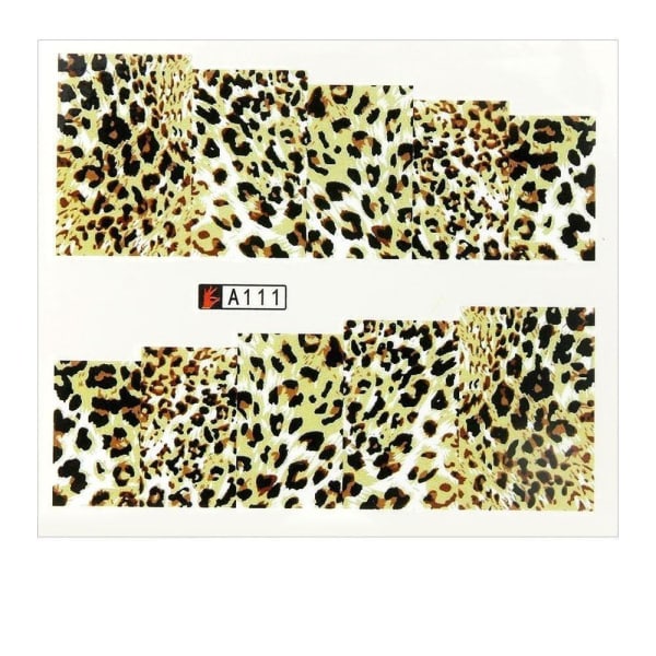 Vattendekaler - Leopard - A111 - För naglar multifärg