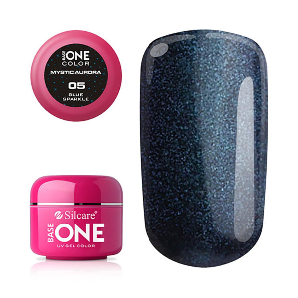 Base one - UV Gel - Mystic Aurora - Blue Sparkle - 05 - 5 gram Blå