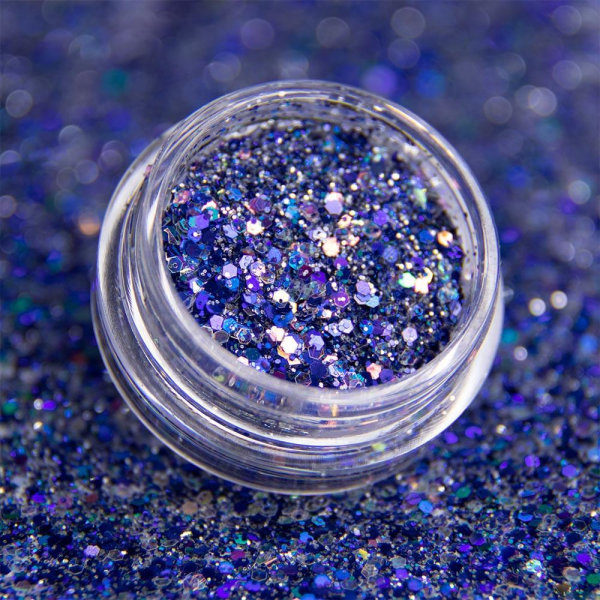 Nail Glitter - Wink Effect - Hexagon - 09 Blue