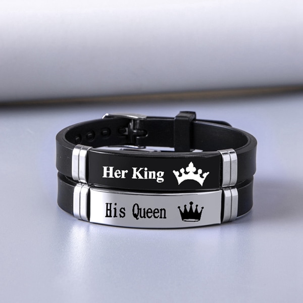 King Queen justerbara par armband Alla hjärtans dag present