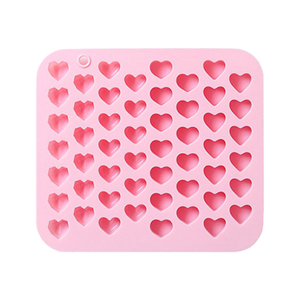 52 rutnät Hjärtformad silikonisform Gör själv chokladform pink