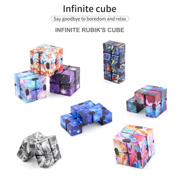 Oändlig Rubiks kub med stenmönster, fidgetleksak