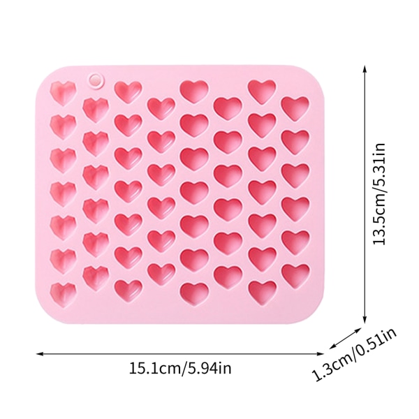 52 rutnät Hjärtformad silikonisform Gör själv chokladform pink