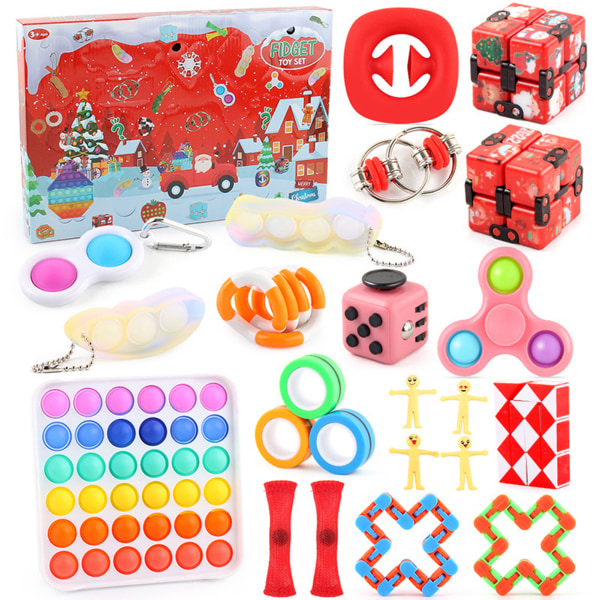Juladventskalender 23ST Sensory Fidget Toys Box red