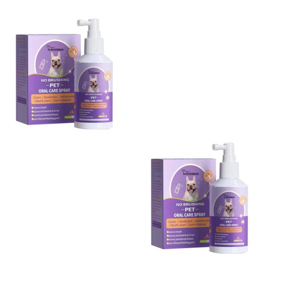 2 STK Pet Oral-Cleane Spray Hunde Katte Tænder Ren Deodorant