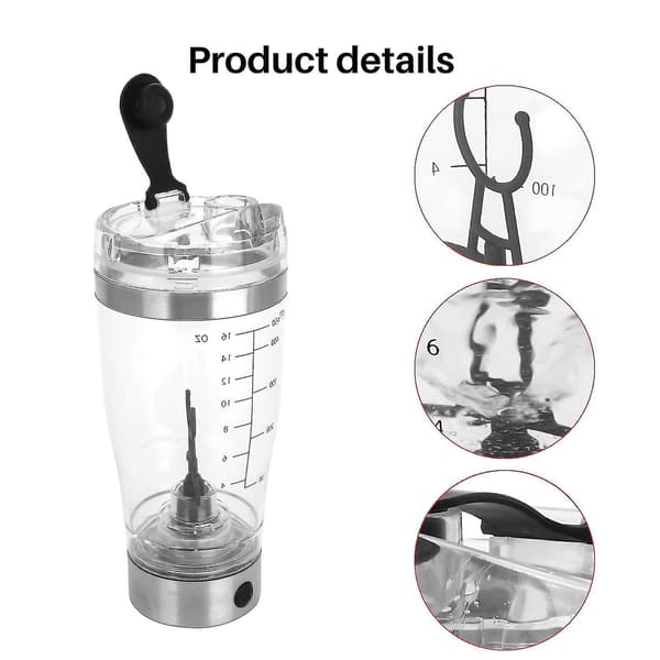 Automatic Shaker Bottle for Supplements, Self Stirring Mug with Silent Stirring Technology, Portable Mixer Cup USB Rechargeable Leak-Proof Design BPA-Free