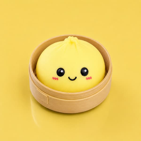 Dumpling Squishy Mystery Box 5,5 cm – Kawaii Fidgetlegetøj & Stressbold til Børn +3 år