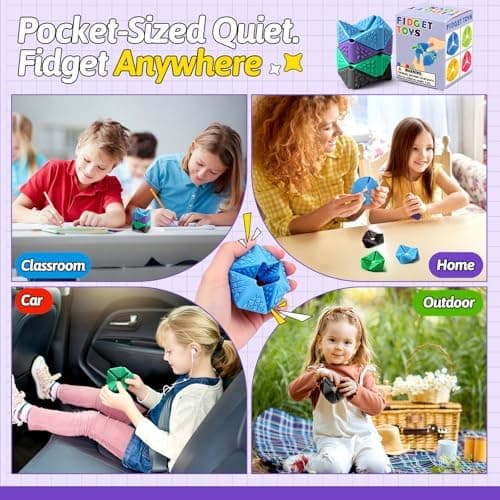 4-pack sensoriska vändkuber Fidget Toys, tyst Fidget Toy för barn och vuxna