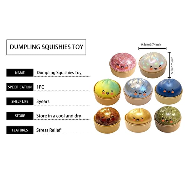 Dumpling Squishy stressbold Blødt dejklemmelegetøj mod angst, ikke-klæbende (tilfældig farve) Angstlindrende