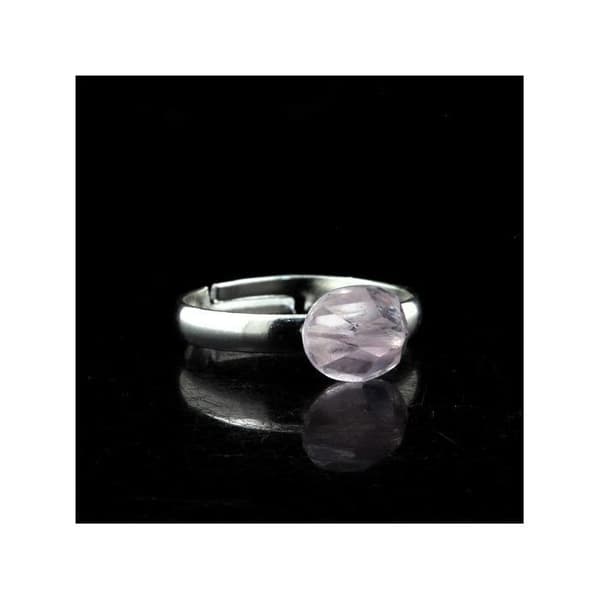 Steiner og mineraler. Sølvbelagt Kunzite-ring. 8,64 cent. Justerbar størrelse.