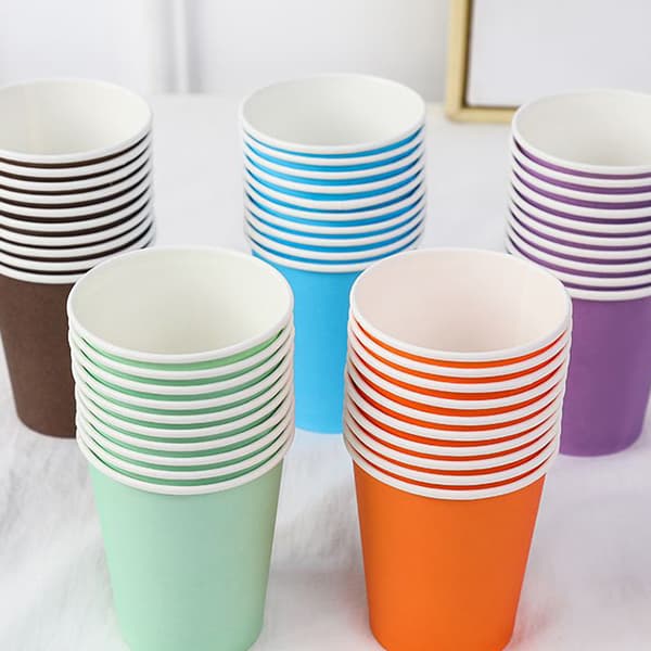 Massive tykke engangspapirkopper, engangsbruk for bryllup, bursdagsfester og helligdager, 10 stk, 9 unser, 250 milliliter vann