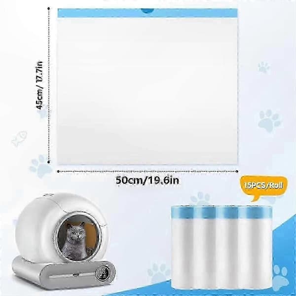 90-pack Cat Litter Box Liners Compatible with Self-Cleaning Litter Boxes [YJD]