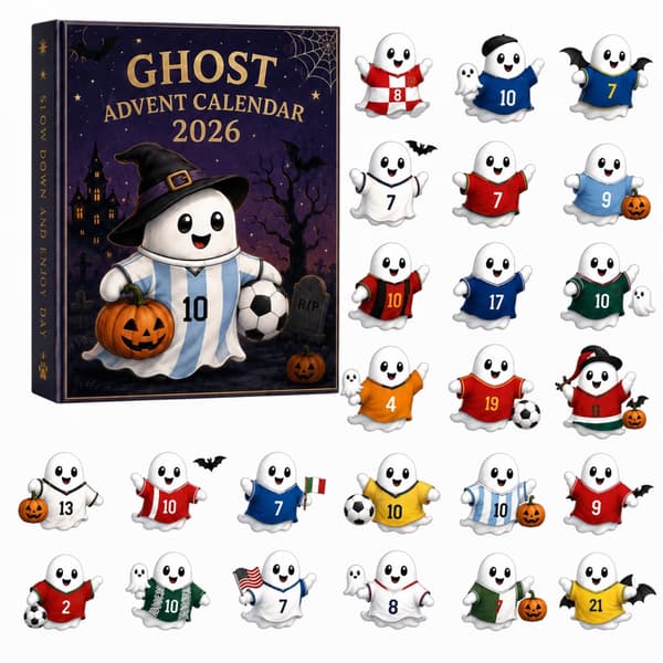 24-dagars Halloween Ghost Countdown Calendar, Fotbollströja Ghost Calendar Blind Box