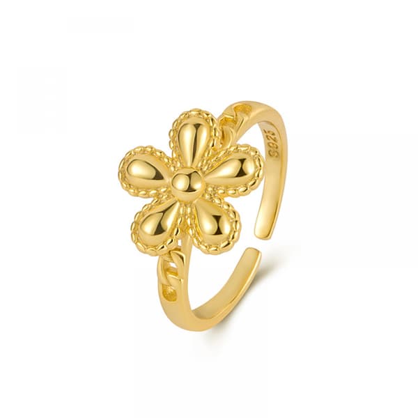 Liten blomring, guld, 1 st