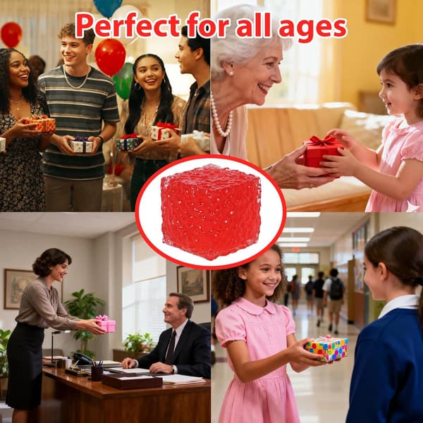 Frostat Honeycomb Ice Cube Squishy Toy, 8 cm Stress Relief Cube, Blødt Sensorisk Fidget Toy til Angst og Fokus for Børn Y