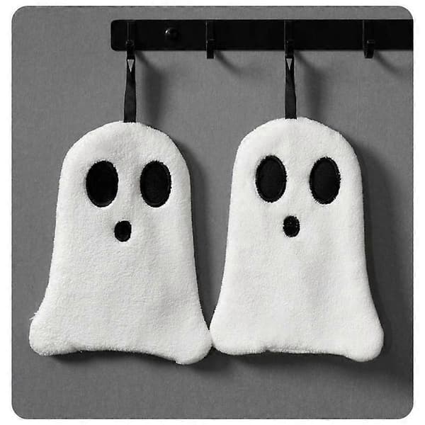 2-pack Halloween Spökhanddukar, Korallfleece, 23cm x 19cm