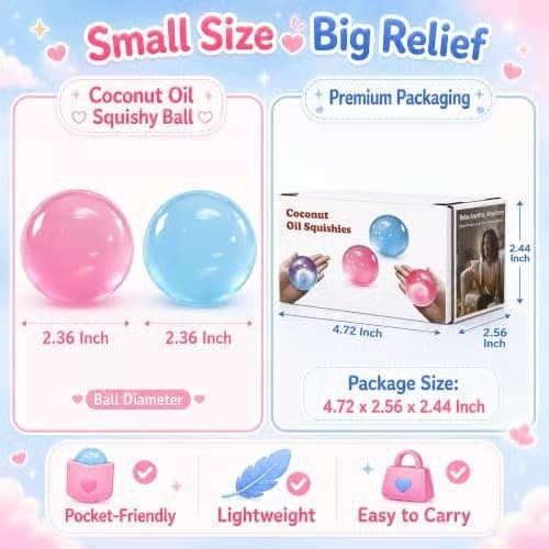 Coconut Oil Squishy - Malleable Fidget Stress Ball with No Rebound