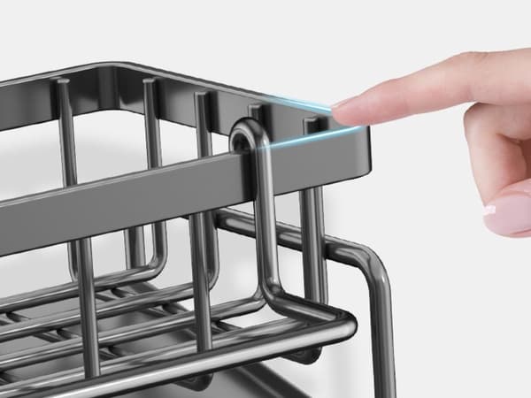 Sink Basket with Drip Tray - Metal Holder for Sponges and Kitchen Utensils