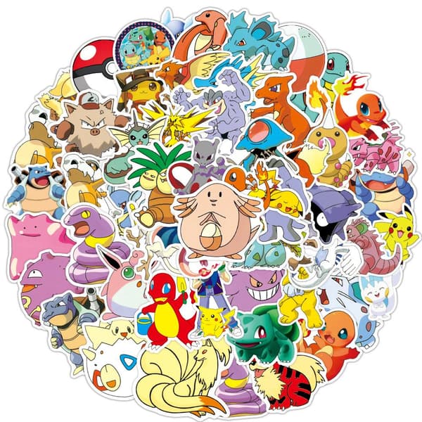 100 klistremerker - Pokémon - Tegneserie