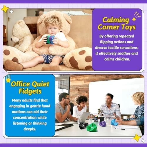 4-pack sensoriska vändkuber Fidget Toys, tyst Fidget Toy för barn och vuxna