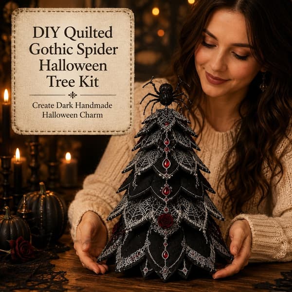 DIY Quilted Fabric Christmas Tree Kit, 3D Fabric Patchwork Craft Set for Beginners, Handmade Table Decoration for Home, Mantel, Table, Office