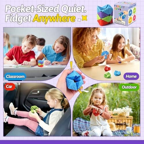 4-pack sensoriska vändkuber Fidget Toys, tyst Fidget Toy för barn och vuxna
