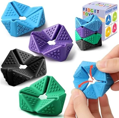 4-pack sensoriska vändkuber Fidget Toys, tyst Fidget Toy för barn och vuxna