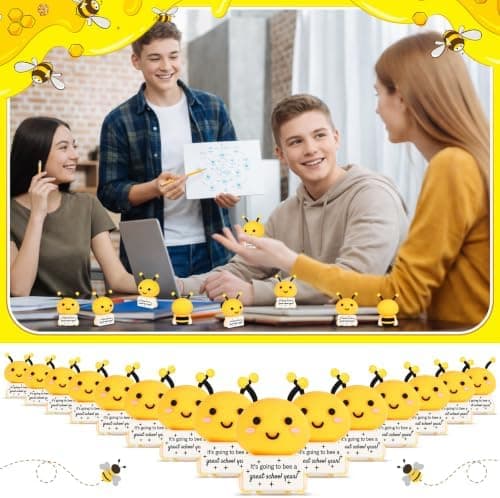 Skylety 30 stk \"Tilbage til skolen\"-gaver, bi-klasselokaleindretning til klasseelever Gul
