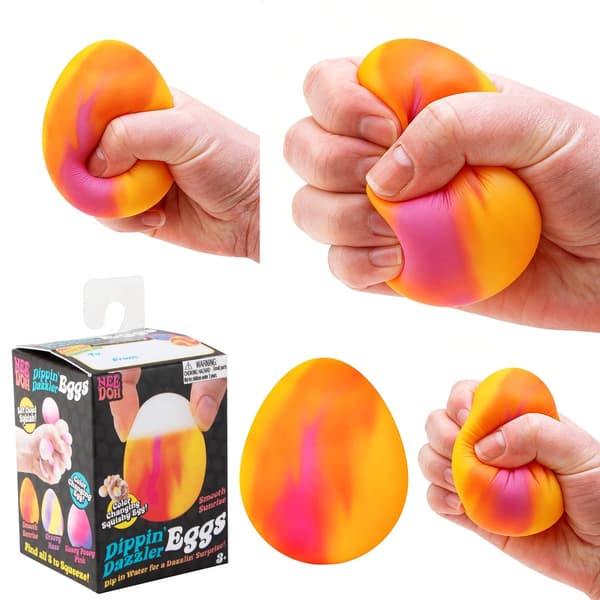 NeeDoh Dippin Dazzler Farveskiftende Æg - Sensorisk Squishy Fidget Legetøj 1 stk - Orange
